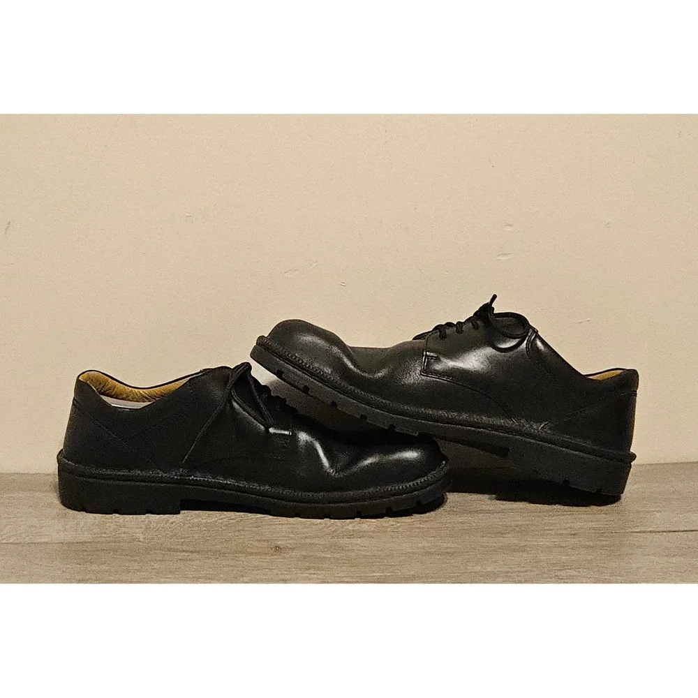 Footprints by Birkenstock Mens Black Leather Lace Up Derby Shoes Size 48 Mens 15